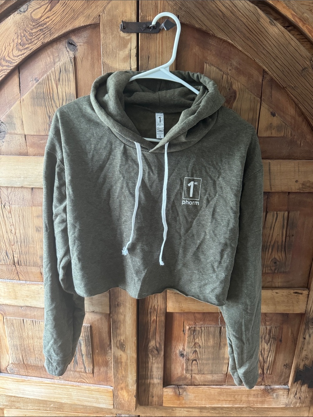 1st Phorm Olive Green Cropped Hoodie Sweater